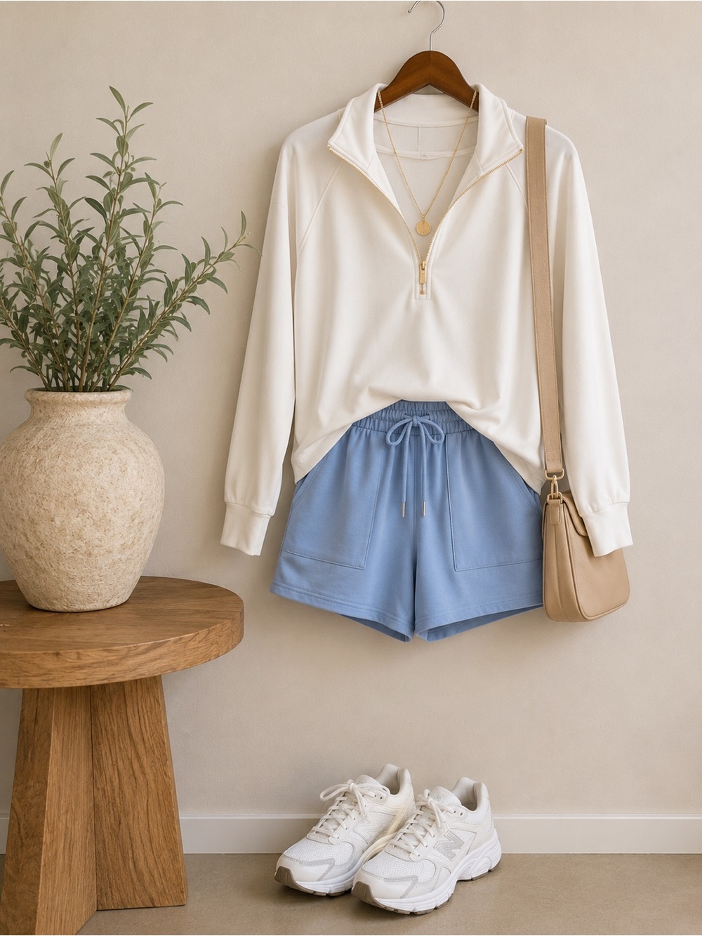 Better Together | Modal Drawstring Lounge Shorts | Baby Blue | Large - Picture 1 of 5